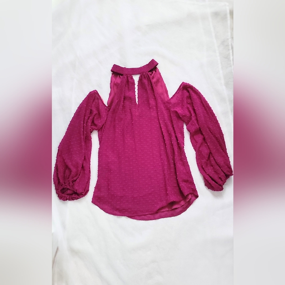 NWOT!Trina Turk Polka Dot Top Summer Resort Club Party Magenta Women's Blouse XS